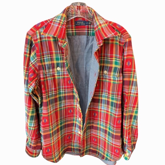 Polo Ralph Lauren Other - Rare Polo Ralph Lauren Plaid Flannel Shirt Blouse Southwestern Aztec Tribal Sz L